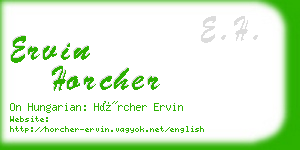 ervin horcher business card